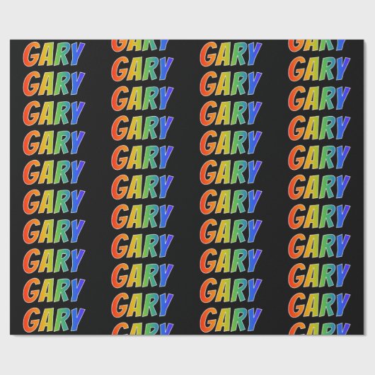 Rainbow Vorname "GARY"; Fun & Colorful Geschenkpapier (Flach)