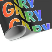 Rainbow Vorname "GARY"; Fun & Colorful Geschenkpapier (Rolleneckpunkt)