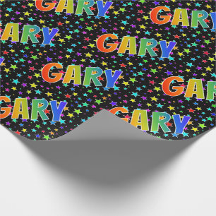 Rainbow Vorname "GARY" + Sterne Geschenkpapier