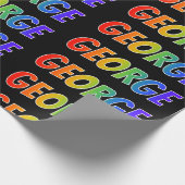 Rainbow Vorname "GEORGE"; Fun & Colorful Geschenkpapier (Ecke)