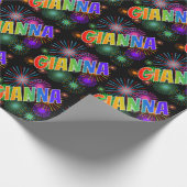 Rainbow Vorname "GIANNA" + Feuerwerk Geschenkpapier (Ecke)