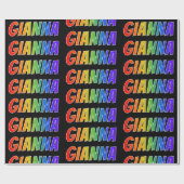 Rainbow Vorname "GIANNA"; Fun & Colorful Geschenkpapier (Flach)