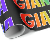 Rainbow Vorname "GIANNA"; Fun & Colorful Geschenkpapier (Rolleneckpunkt)