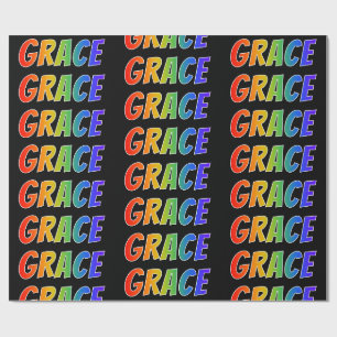 Rainbow Vorname "GRACE"; Fun & Colorful Geschenkpapier