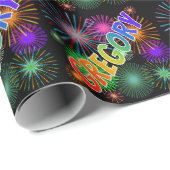Rainbow Vorname "GREGORY" + Feuerwerk Geschenkpapier (Rolleneckpunkt)