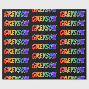 Rainbow Vorname "GREYSON"; Fun & Colorful Geschenkpapier