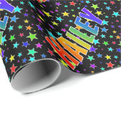 Rainbow Vorname "HAILEY" + Sterne Geschenkpapier (Rolleneckpunkt)