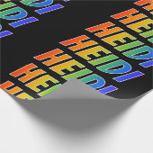Rainbow Vorname "HEIDI"; Fun & Colorful Geschenkpapier (Ecke)