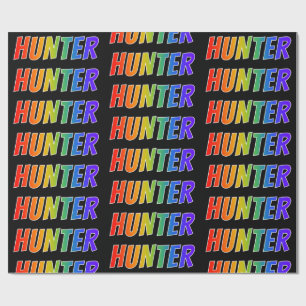 Rainbow Vorname "HUNTER"; Fun & Colorful Geschenkpapier