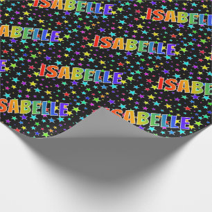 Rainbow Vorname "ISABELLE" + Sterne Geschenkpapier
