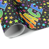 Rainbow Vorname "JACE" + Sterne Geschenkpapier (Rolleneckpunkt)