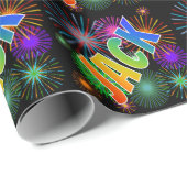 Rainbow Vorname "JACK" + Feuerwerk Geschenkpapier (Rolleneckpunkt)