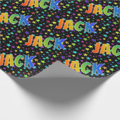 Rainbow Vorname "JACK" + Sterne Geschenkpapier (Ecke)