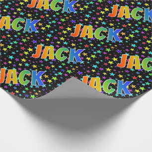 Rainbow Vorname "JACK" + Sterne Geschenkpapier
