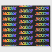 Rainbow Vorname "JACKSON"; Fun & Colorful Geschenkpapier (Flach)