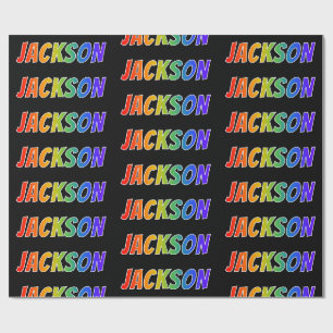 Rainbow Vorname "JACKSON"; Fun & Colorful Geschenkpapier