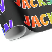 Rainbow Vorname "JACKSON"; Fun & Colorful Geschenkpapier (Rolleneckpunkt)