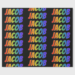 Rainbow Vorname "JACOB"; Fun & Colorful Geschenkpapier