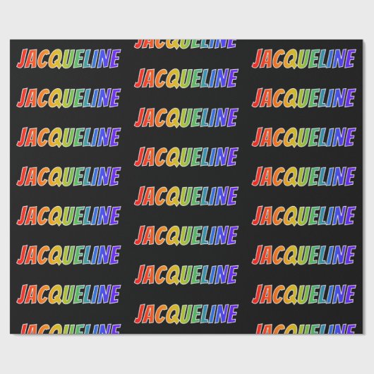 Rainbow Vorname "JACQUELINE"; Fun & Colorful Geschenkpapier (Flach)