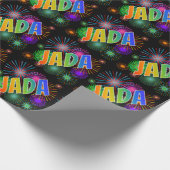 Rainbow Vorname "JADA" + Feuerwerke Geschenkpapier (Ecke)