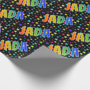 Rainbow Vorname "JADA" + Sterne Geschenkpapier
