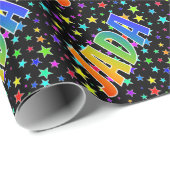 Rainbow Vorname "JADA" + Sterne Geschenkpapier (Rolleneckpunkt)