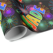 Rainbow Vorname "JADE" + Fireworks Geschenkpapier (Rolleneckpunkt)