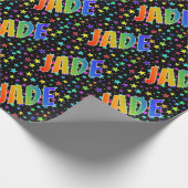 Rainbow Vorname "JADE" + Sterne Geschenkpapier (Ecke)