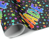 Rainbow Vorname "JADE" + Sterne Geschenkpapier (Rolleneckpunkt)