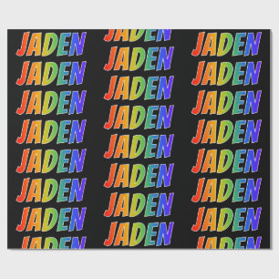 Rainbow Vorname "JADEN"; Fun & Colorful Geschenkpapier
