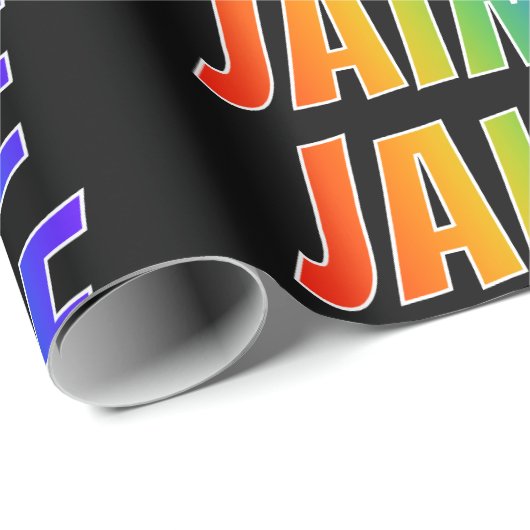 Rainbow Vorname "JAIME"; Fun & Colorful Geschenkpapier (Rolleneckpunkt)