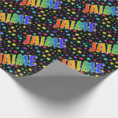 Rainbow Vorname "JAIME" + Sterne Geschenkpapier (Ecke)