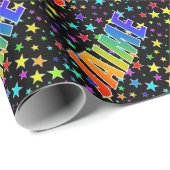 Rainbow Vorname "JAIME" + Sterne Geschenkpapier (Rolleneckpunkt)