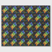 Rainbow Vorname "JAKE" + Sterne Geschenkpapier (Flach)