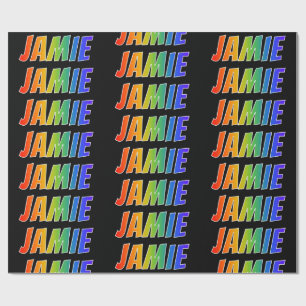 Rainbow Vorname "JAMIE"; Fun & Colorful Geschenkpapier
