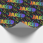 Rainbow Vorname "JARED" + Sterne Geschenkpapier (Ecke)