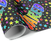 Rainbow Vorname "JARED" + Sterne Geschenkpapier (Rolleneckpunkt)