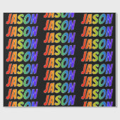 Rainbow Vorname "JASON"; Fun & Colorful Geschenkpapier (Flach)