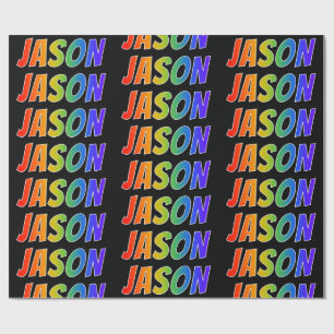 Rainbow Vorname "JASON"; Fun & Colorful Geschenkpapier