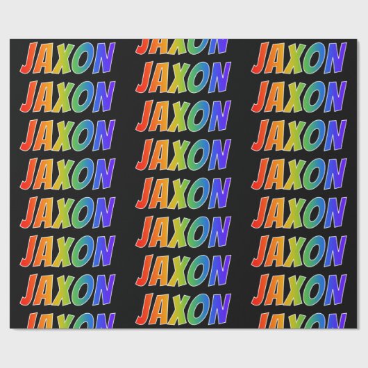 Rainbow Vorname "JAXON"; Fun & Colorful Geschenkpapier (Flach)