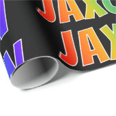 Rainbow Vorname "JAXON"; Fun & Colorful Geschenkpapier (Rolleneckpunkt)