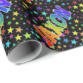Rainbow Vorname "JAXON" + Sterne Geschenkpapier (Rolleneckpunkt)