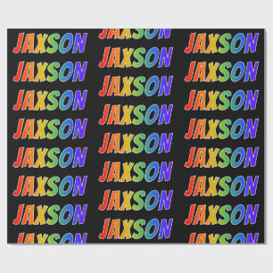 Rainbow Vorname "JAXSON"; Fun & Colorful Geschenkpapier