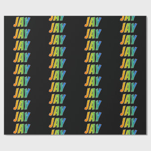 Rainbow Vorname "JAY"; Fun & Colorful Geschenkpapier