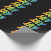 Rainbow Vorname "JAY"; Fun & Colorful Geschenkpapier (Ecke)