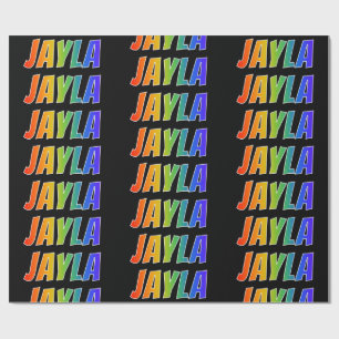 Rainbow Vorname "JAYLA"; Fun & Colorful Geschenkpapier