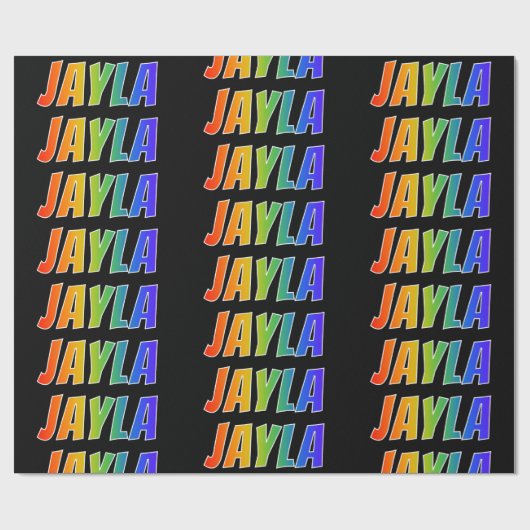 Rainbow Vorname "JAYLA"; Fun & Colorful Geschenkpapier (Flach)