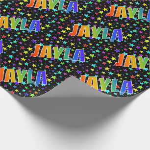 Rainbow Vorname "JAYLA" + Sterne Geschenkpapier