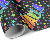 Rainbow Vorname "JAYLA" + Sterne Geschenkpapier (Rolleneckpunkt)