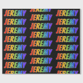 Rainbow Vorname "JEREMY"; Fun & Colorful Geschenkpapier (Flach)